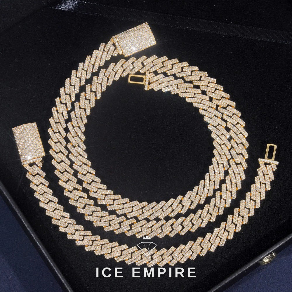 Iced Out Rose Gold Plated Moissanite Cuban Chain