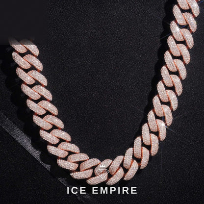 Iced Out Rose Gold Plated Moissanite Cuban Chain