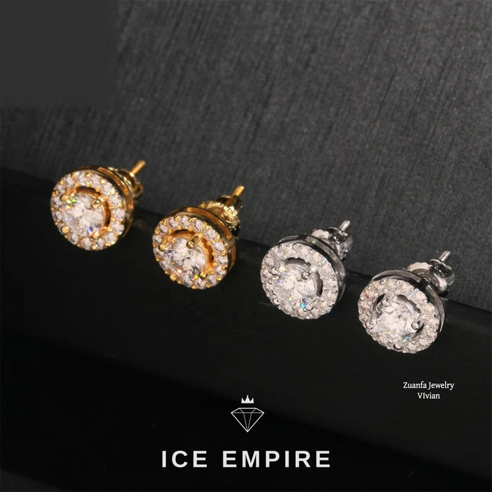 Iced Out 925 Silver Moissanite Earrings