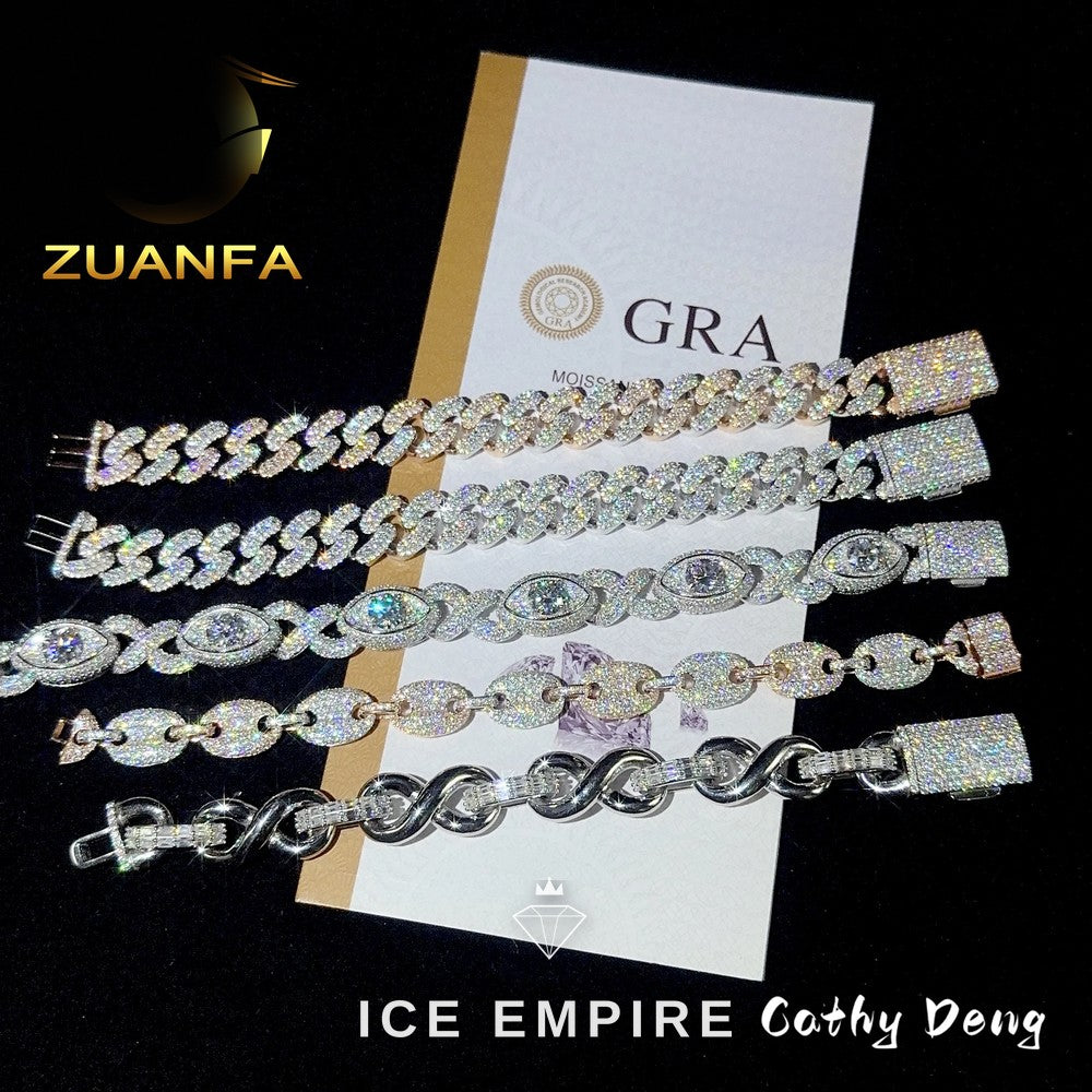Iced Out Rose Gold Plated Moissanite Cuban Chain