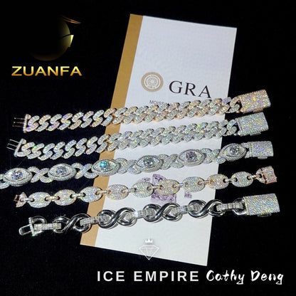 Iced Out Rose Gold Plated Moissanite Cuban Chain