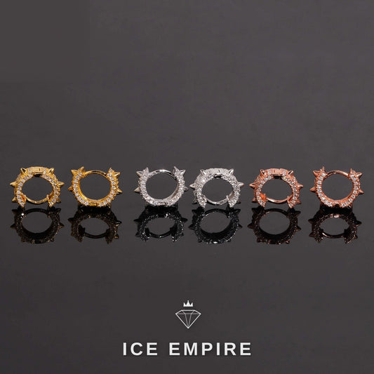 Iced Out 925 Silver Moissanite Hoop Earrings