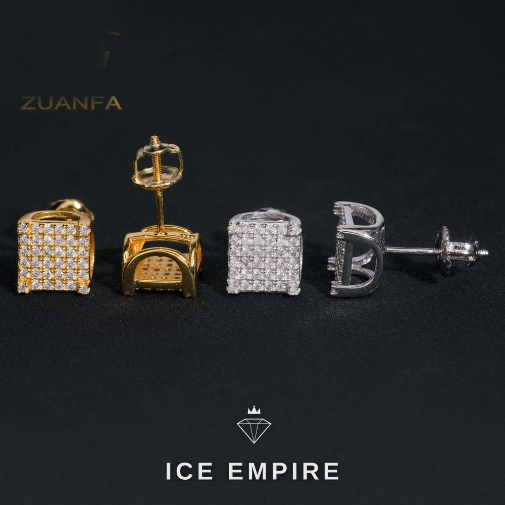 Iced Out Gold Plated Moissanite Earrings