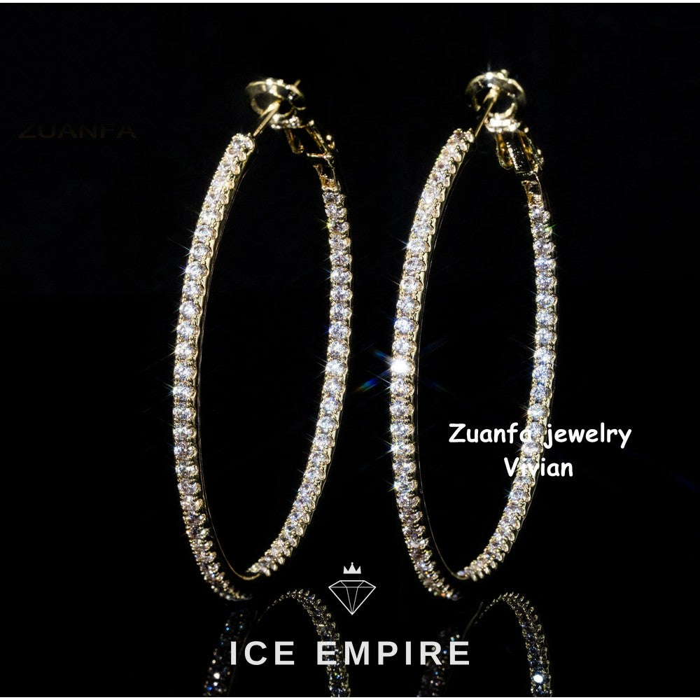 Iced Out 925 Silver Moissanite Earrings