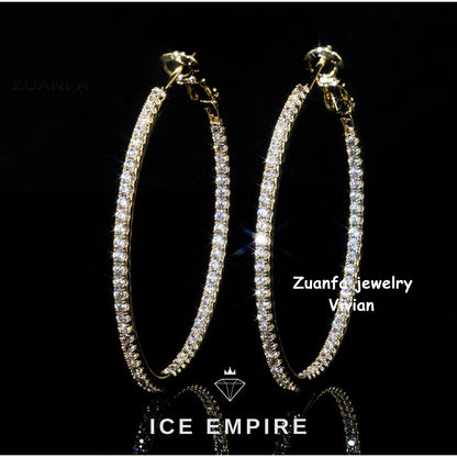 Iced Out 925 Silver Moissanite Earrings