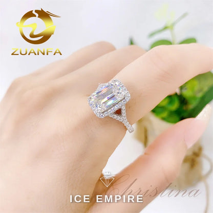 Iced Out 10K Gold Moissanite Engagement Ring