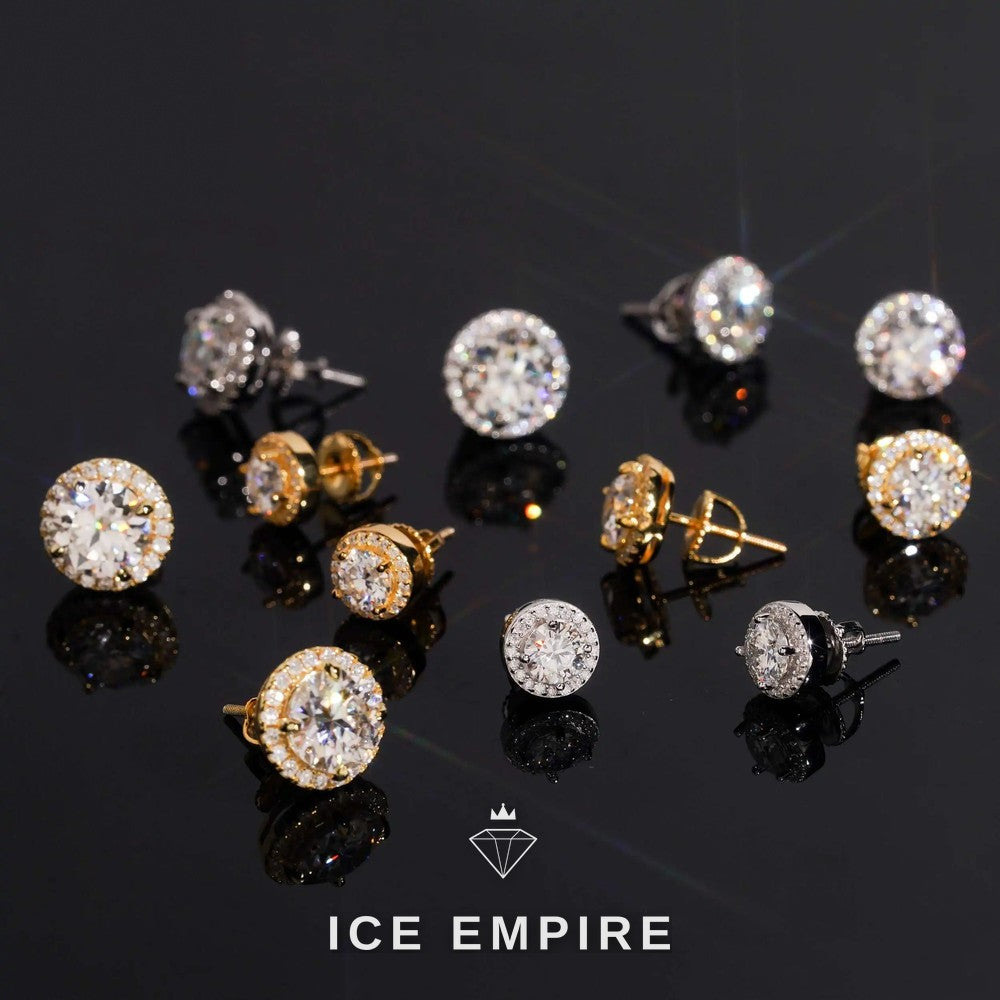 Iced Out 925 Silver Moissanite Earrings