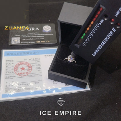 Iced Out Rose Gold Moissanite Engagement Ring