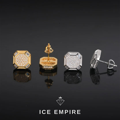 Iced Out Rose Gold Plated Moissanite Stud Earrings