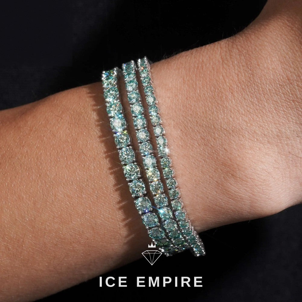 Iced Out 925 Silver Moissanite Tennis Chain