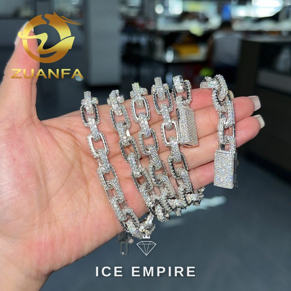 Iced Out Rose Gold Plated Moissanite Cuban Chain