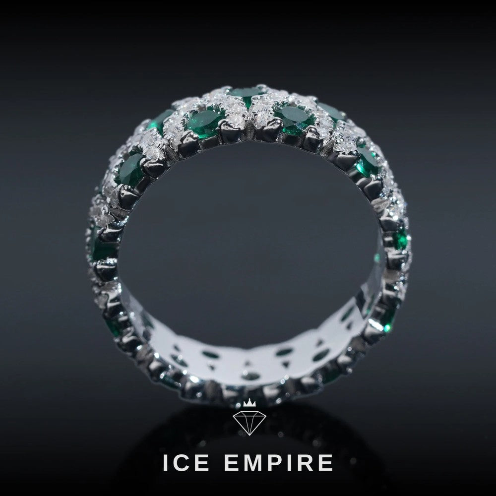 Iced Out 925 Silver Moissanite Engagement Ring
