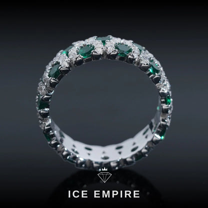 Iced Out 925 Silver Moissanite Engagement Ring