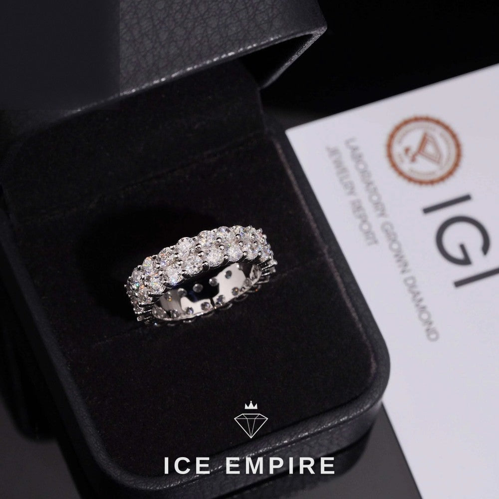 Iced Out 925 Silver Lab Grown Diamond Ring