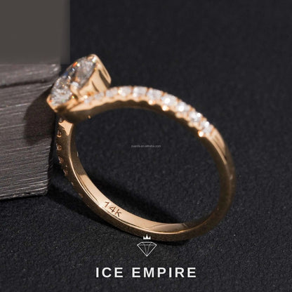 Iced Out 14K Gold Lab Grown Diamond Engagement Ring