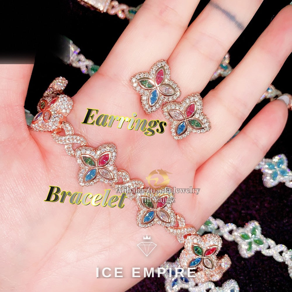 Iced Out 925 Silver Moissanite Stud Earrings