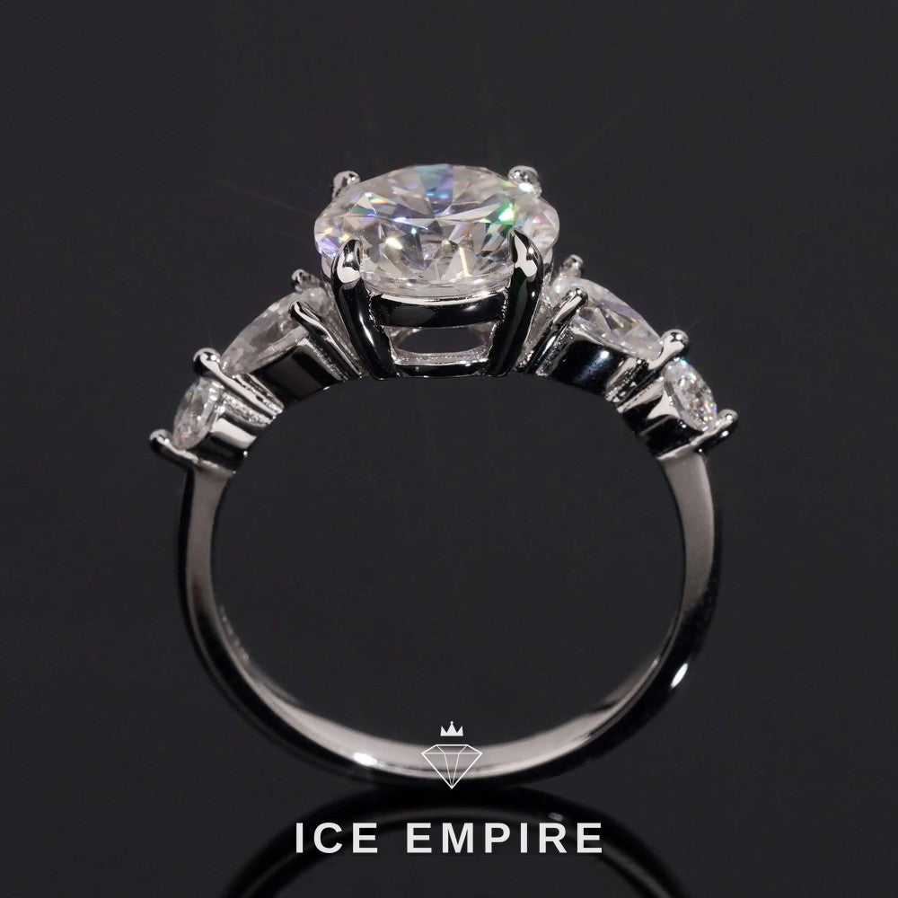Iced Out 18K Gold Moissanite Wedding Band