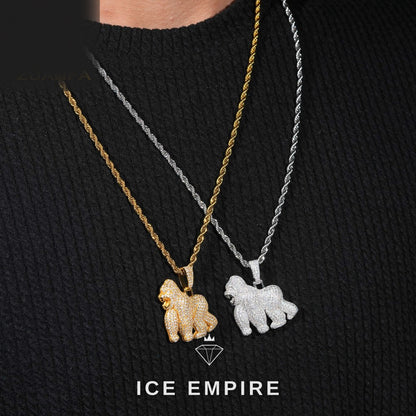 Iced Out Rose Gold Plated Moissanite Pendant