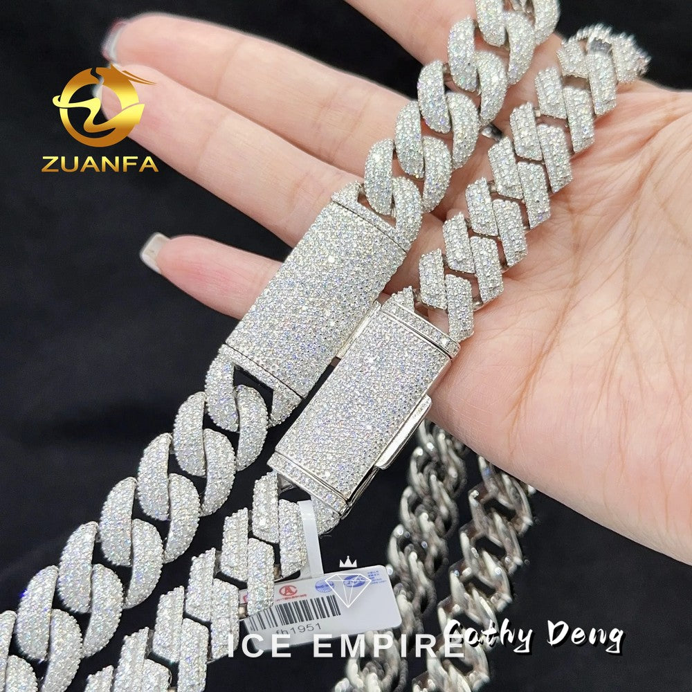 Iced Out Gold Plated Moissanite Cuban Chain