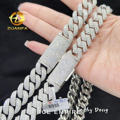 Iced Out Gold Plated Moissanite Cuban Chain