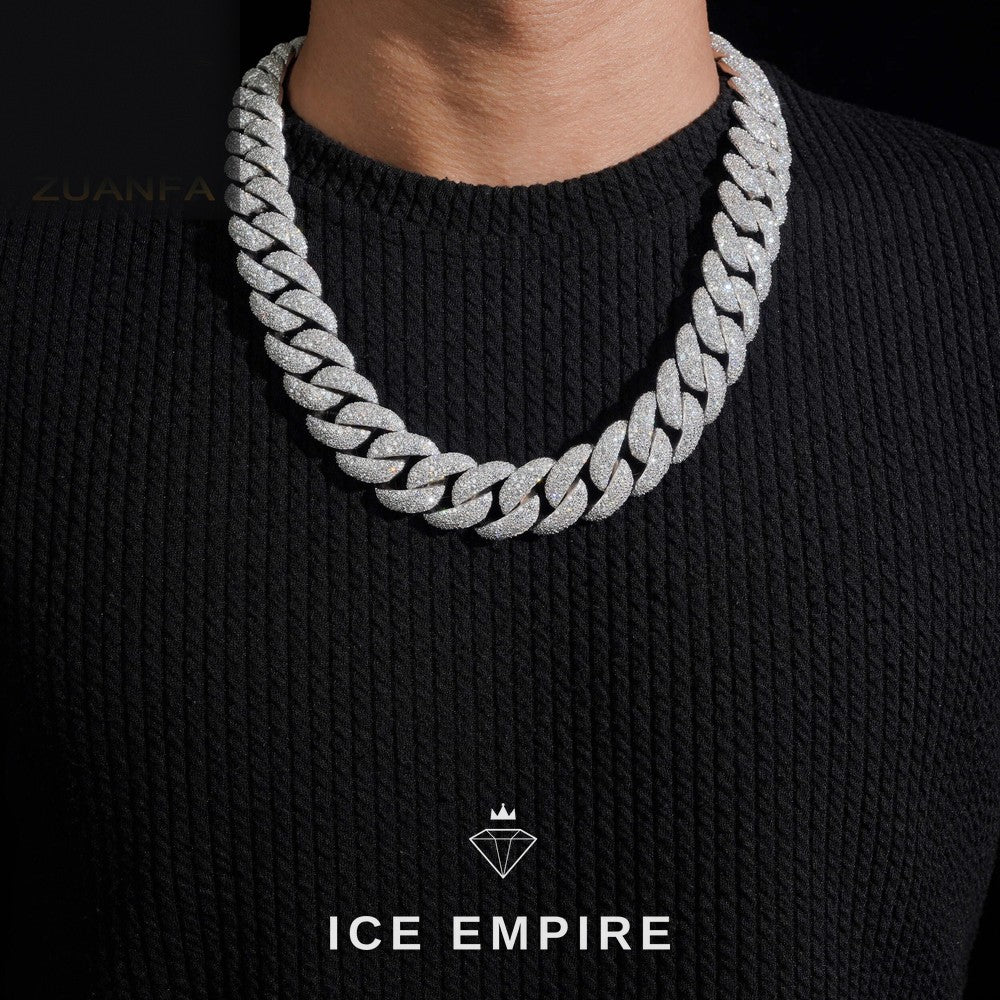 Iced Out Rose Gold Plated Moissanite Cuban Chain