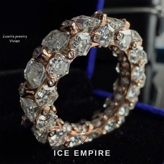 Iced Out 925 Silver Moissanite Ring