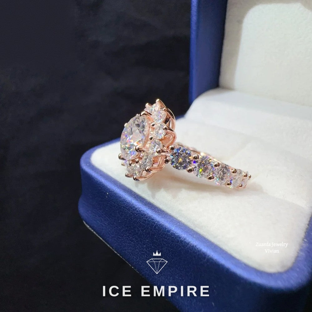 Iced Out 925 Silver Moissanite Wedding Band