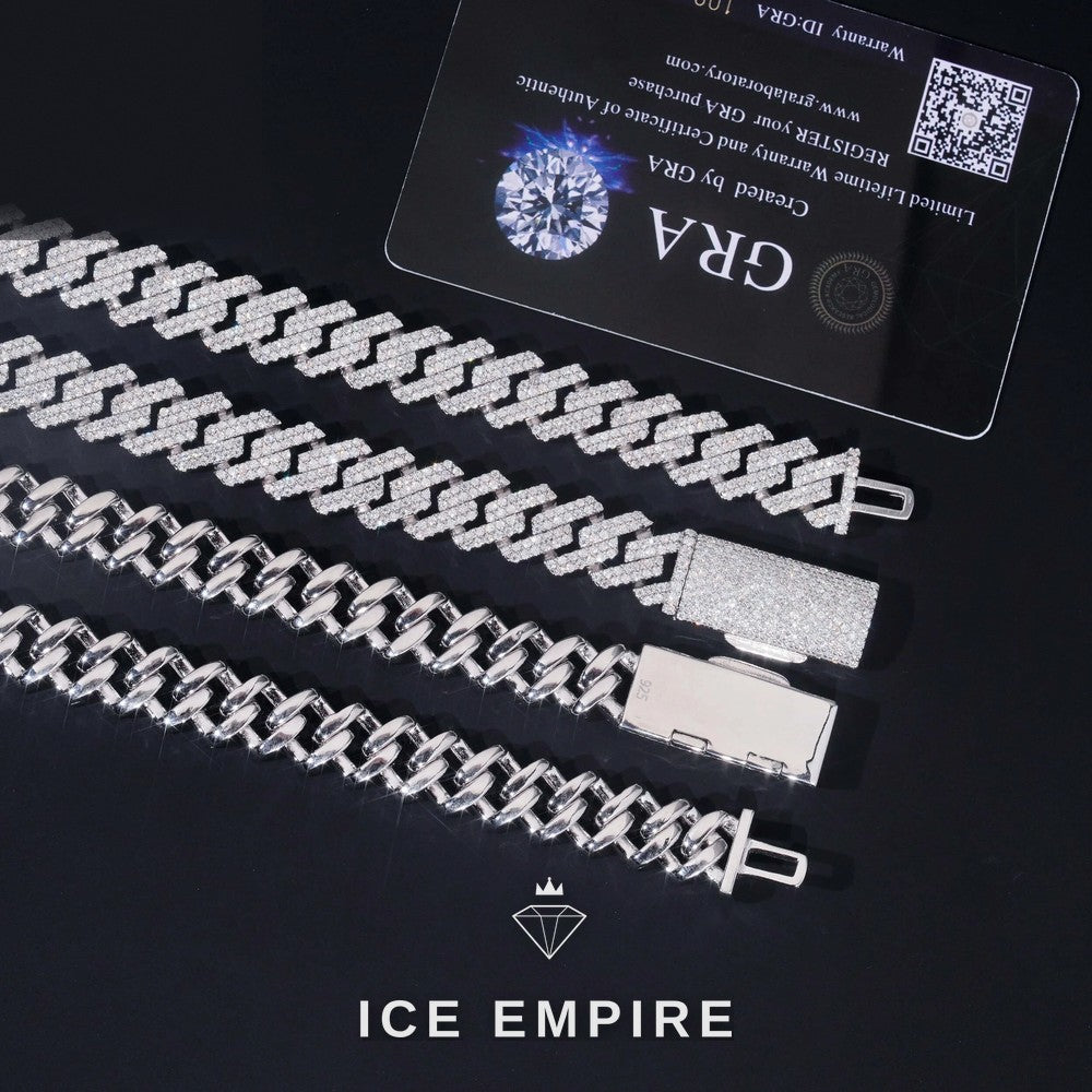 Iced Out Rose Gold Plated Moissanite Cuban Chain