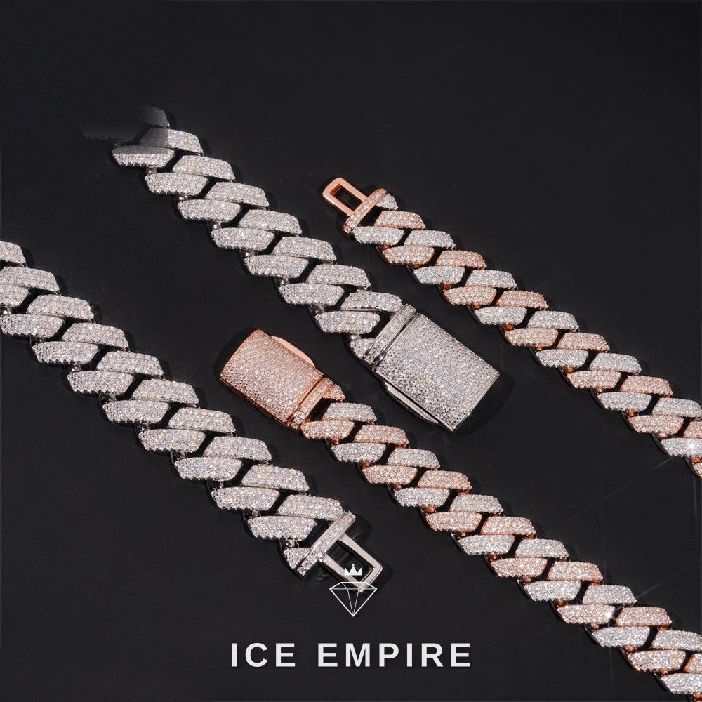 Iced Out Rose Gold Plated Moissanite Cuban Chain