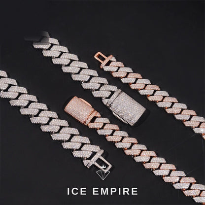 Iced Out Rose Gold Plated Moissanite Cuban Chain