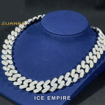 Iced Out Rose Gold Plated Moissanite Cuban Chain