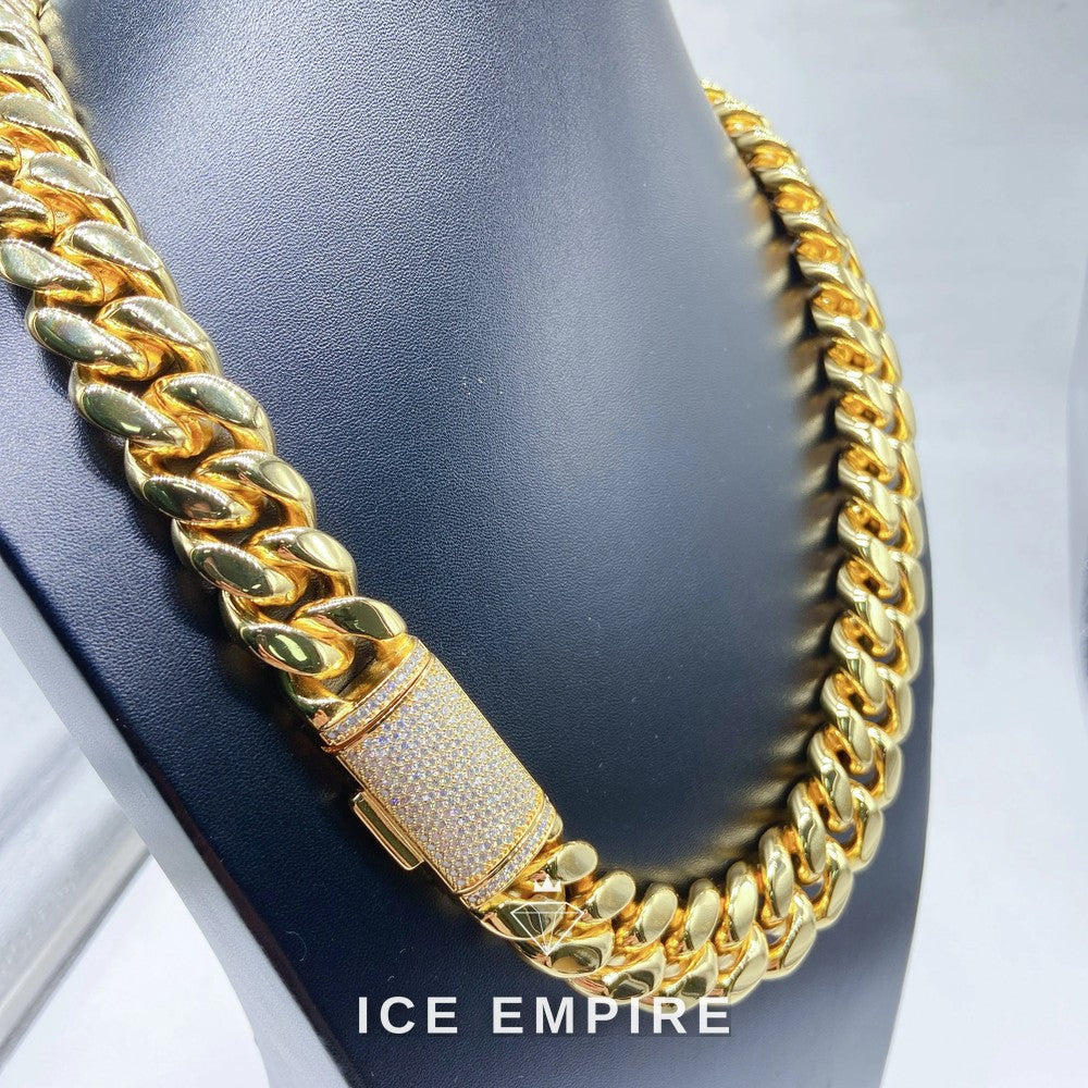 Iced Out Rose Gold Plated Moissanite Cuban Chain