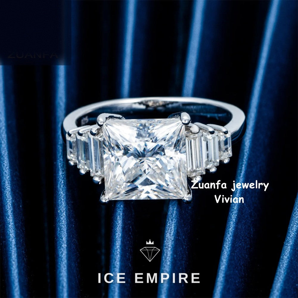Iced Out 925 Silver Moissanite Ring