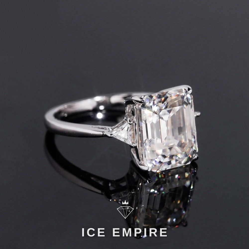 Iced Out 925 Silver Moissanite Engagement Ring