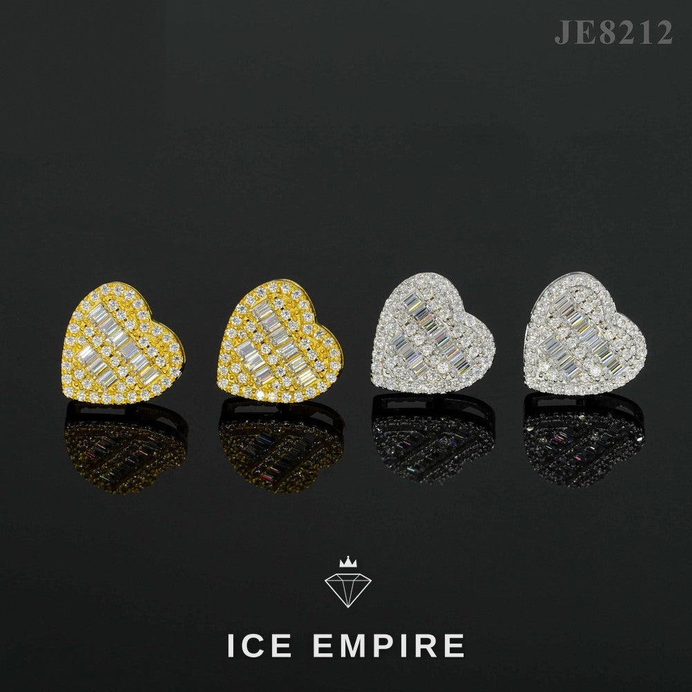 Iced Out Baguette 925 Silver Moissanite Earrings