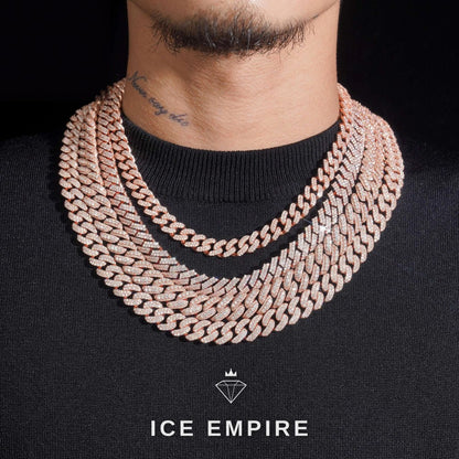 Iced Out Rose Gold Plated Moissanite Cuban Chain