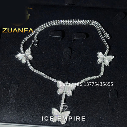 Iced Out Rose Gold Plated Moissanite Cuban Chain