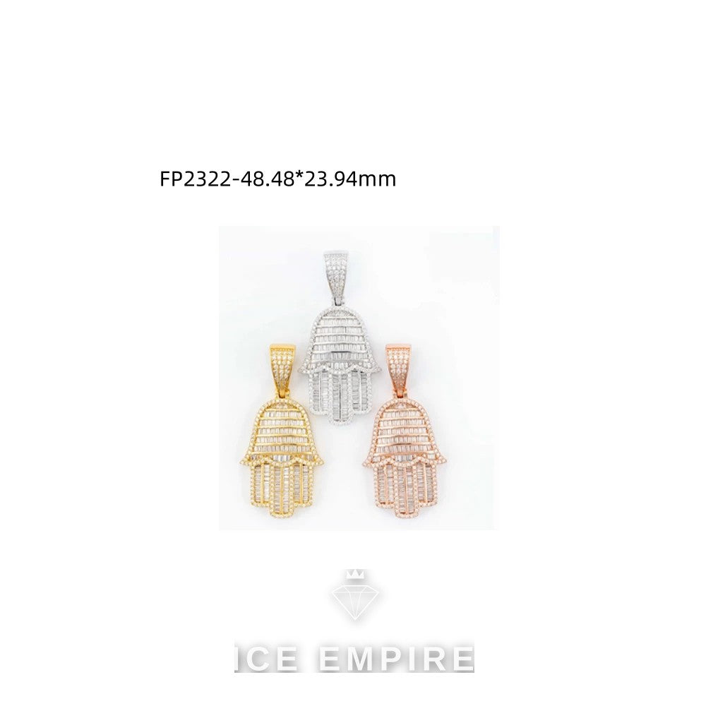 Iced Out Baguette Rose Gold Plated Pendant