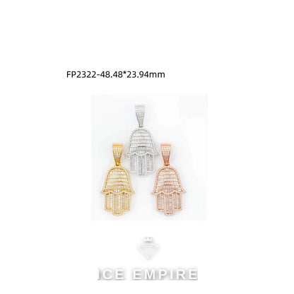 Iced Out Baguette Rose Gold Plated Pendant