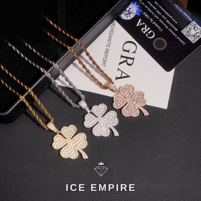 Iced Out Rose Gold Plated Moissanite Pendant