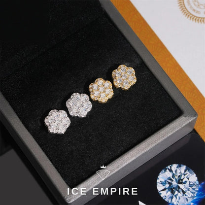 Iced Out 925 Silver Moissanite Earrings