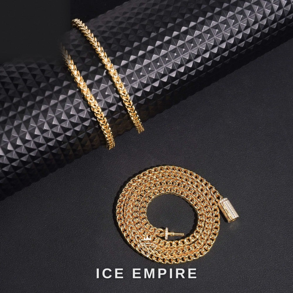 Iced Out Rose Gold Plated Moissanite Cuban Chain