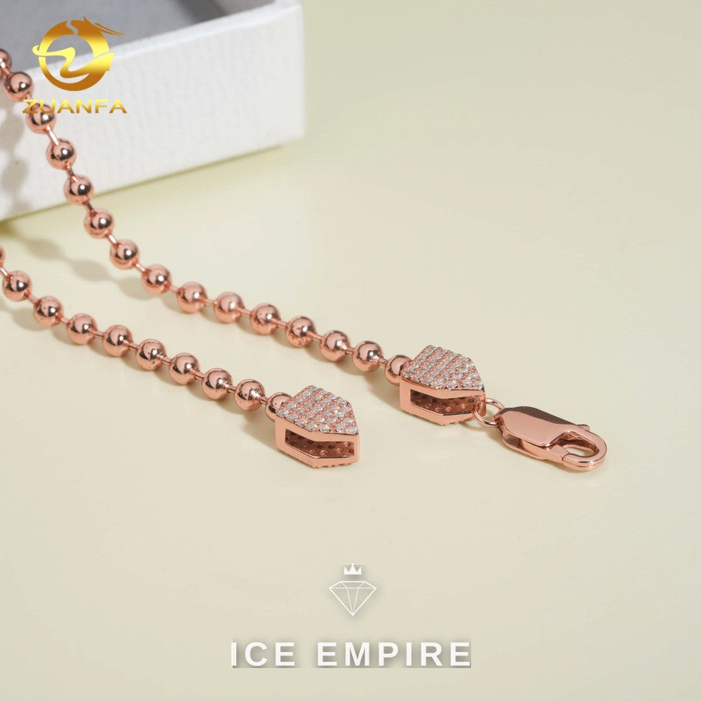 Iced Out Rose Gold Plated Moissanite Cuban Chain