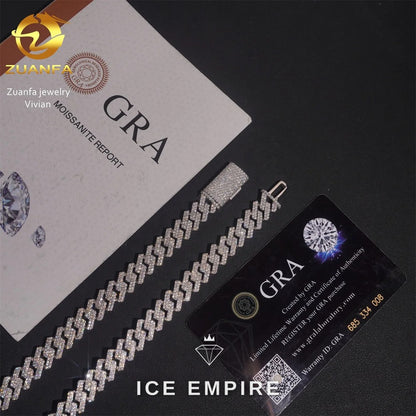 Iced Out Gold Plated Moissanite Cuban Chain