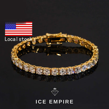 Iced Out Gold Plated Moissanite Tennis Chain