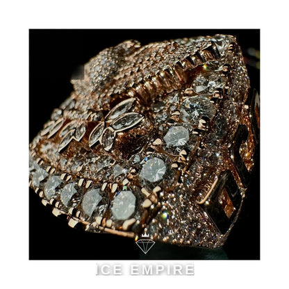 Iced Out Gold Plated Moissanite Ring