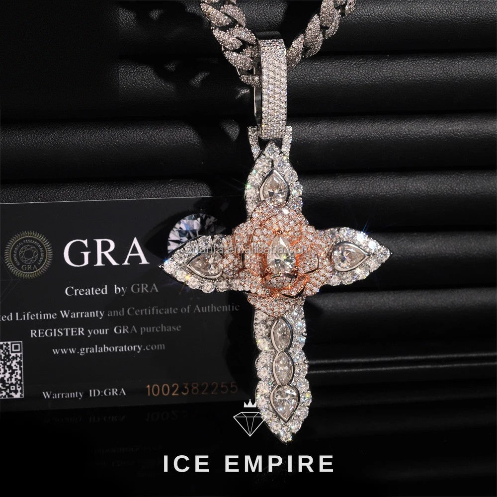 Iced Out Cross Gold Plated Pendant