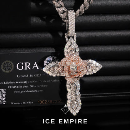 Iced Out Cross Gold Plated Pendant