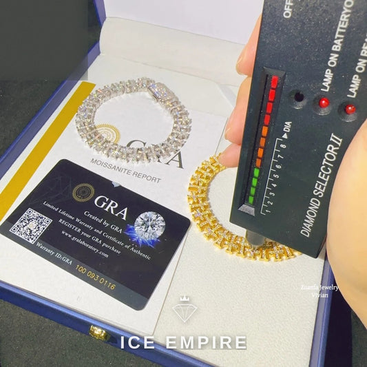 Iced Out 925 Silver Moissanite Cuban Chain