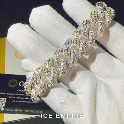 Iced Out 925 Silver Moissanite Cuban Chain